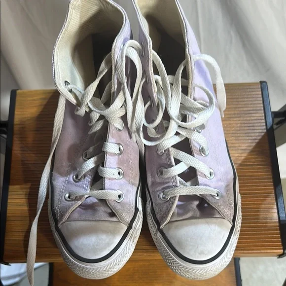 Lavender Converse High-Top Sneakers - Picture 3 of 5